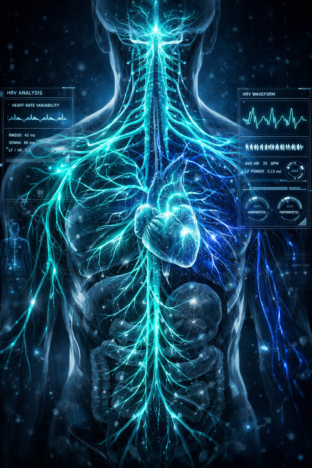 Advanced ANS neural visualization showing sympathetic and parasympathetic pathways